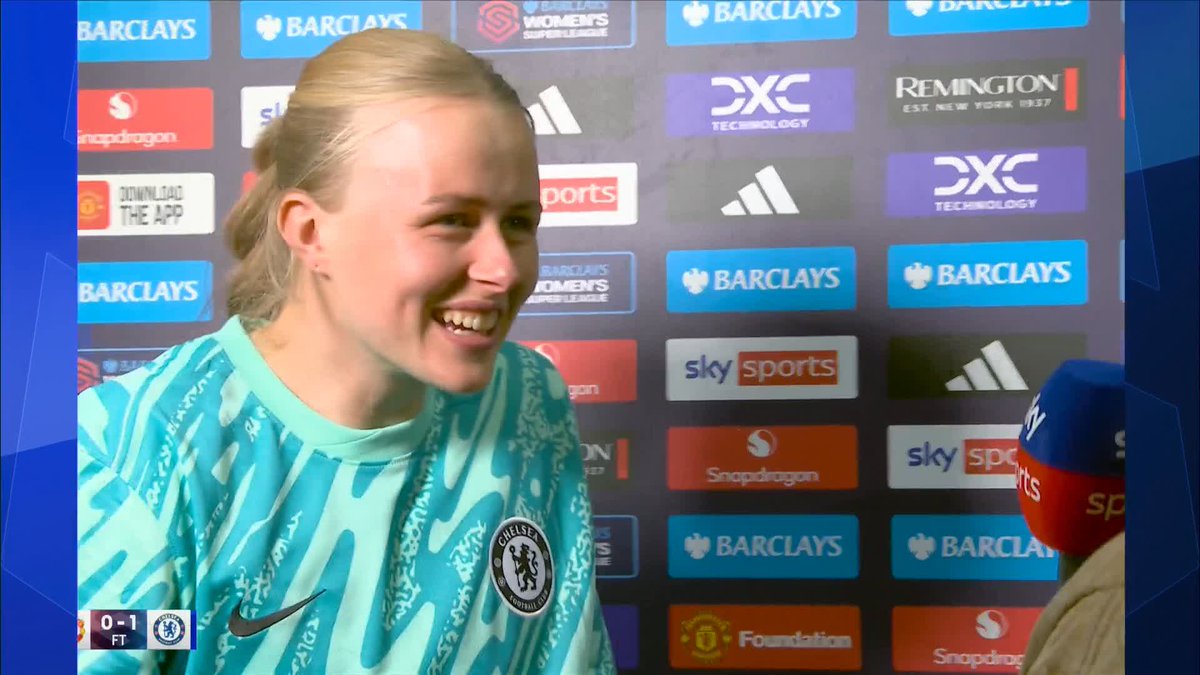"Thank you to Villa for helping us!" 😅 Hannah Hampton is full of emotion after Chelsea's league title win! 🥹