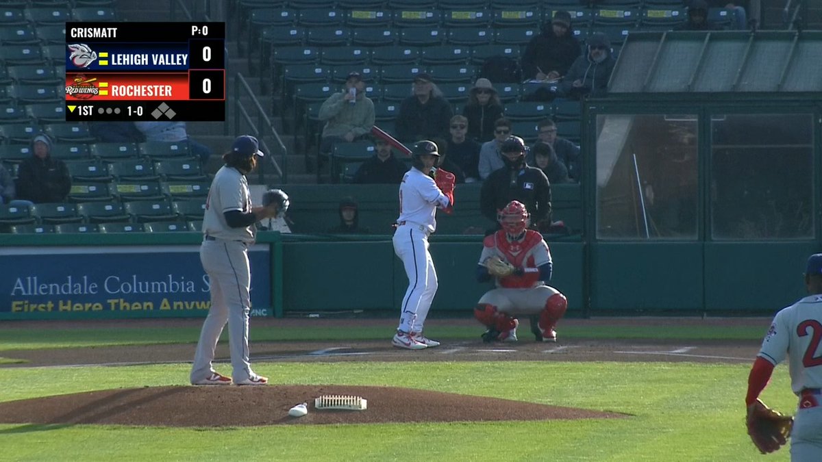 Daylen Lile's first Triple-A hit is a triple to lead off the game!!