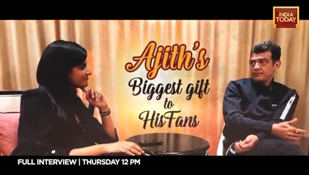 Watch mega #EXCLUSIVE interview of superstar #AjithKumar, with Akshita Nandagopal, today at 12 pm, only on India Today TV #Promo