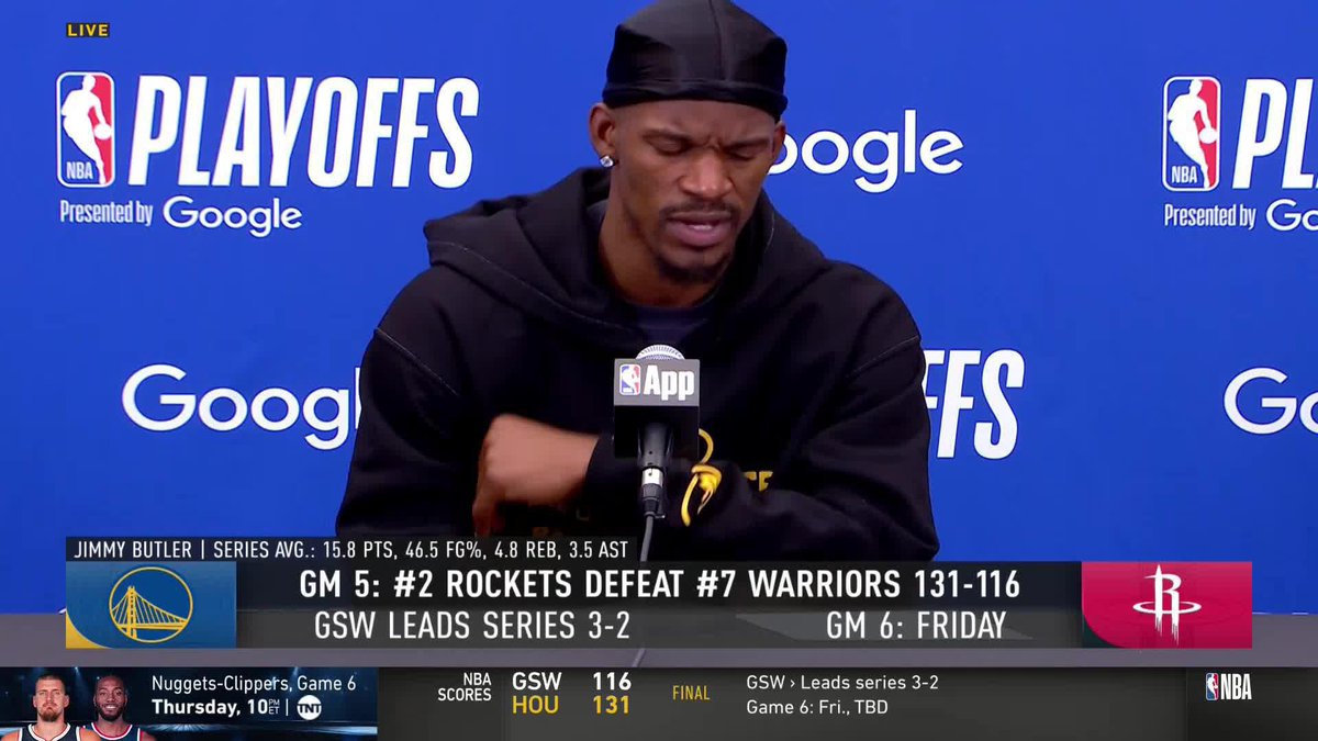 "We're fine. Our confidence isn't gonna waver any." 🗣️ After tonight's loss, Jimmy Butler is looking forward to another opportunity in Game 6