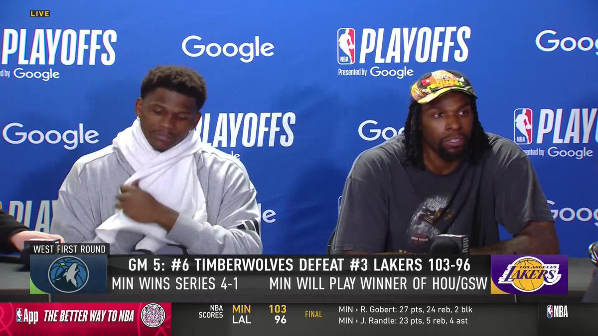 Anthony Edwards: "Sabe o melhor? Eles falaram 'Lakers in 5', e o Wolves ganhou em 5. Fica 10 vezes melhor." 💀💀💀