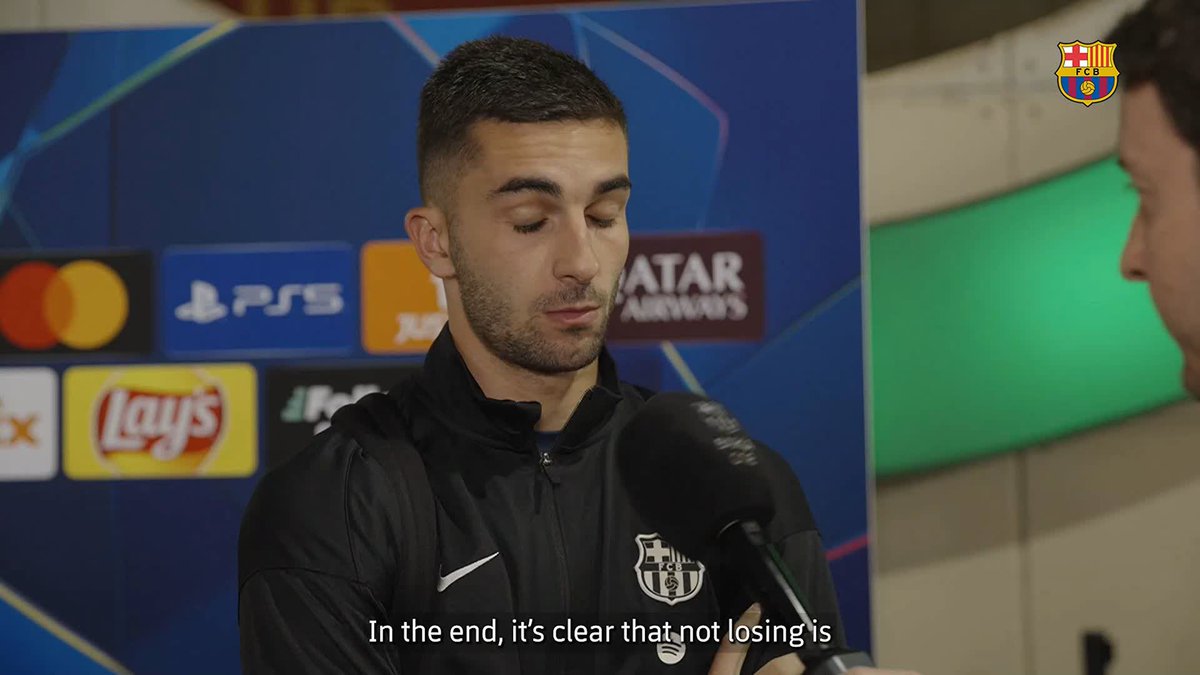 🎙️ FERRAN TORRES: “On the positive side, the team reacted very well, we managed to tie it after going down 0-2 and from there the match was a draw.” #BarçaInter UEFA Champions League