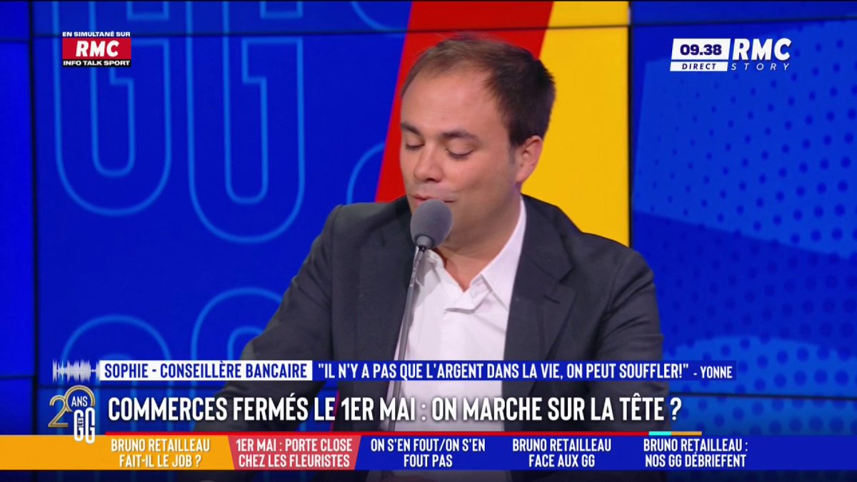 🧑🍳 Commerces fermés le 1er mai : "Dès que j'essaie de contacter mon conseiller bancaire, il est en vacances." 🗣️ La blague de Charles Consigny : "Pourquoi sont-ils plus en vacances que les profs dans ce pays, ou que les syndicalistes SNCF ?" #GGRMC