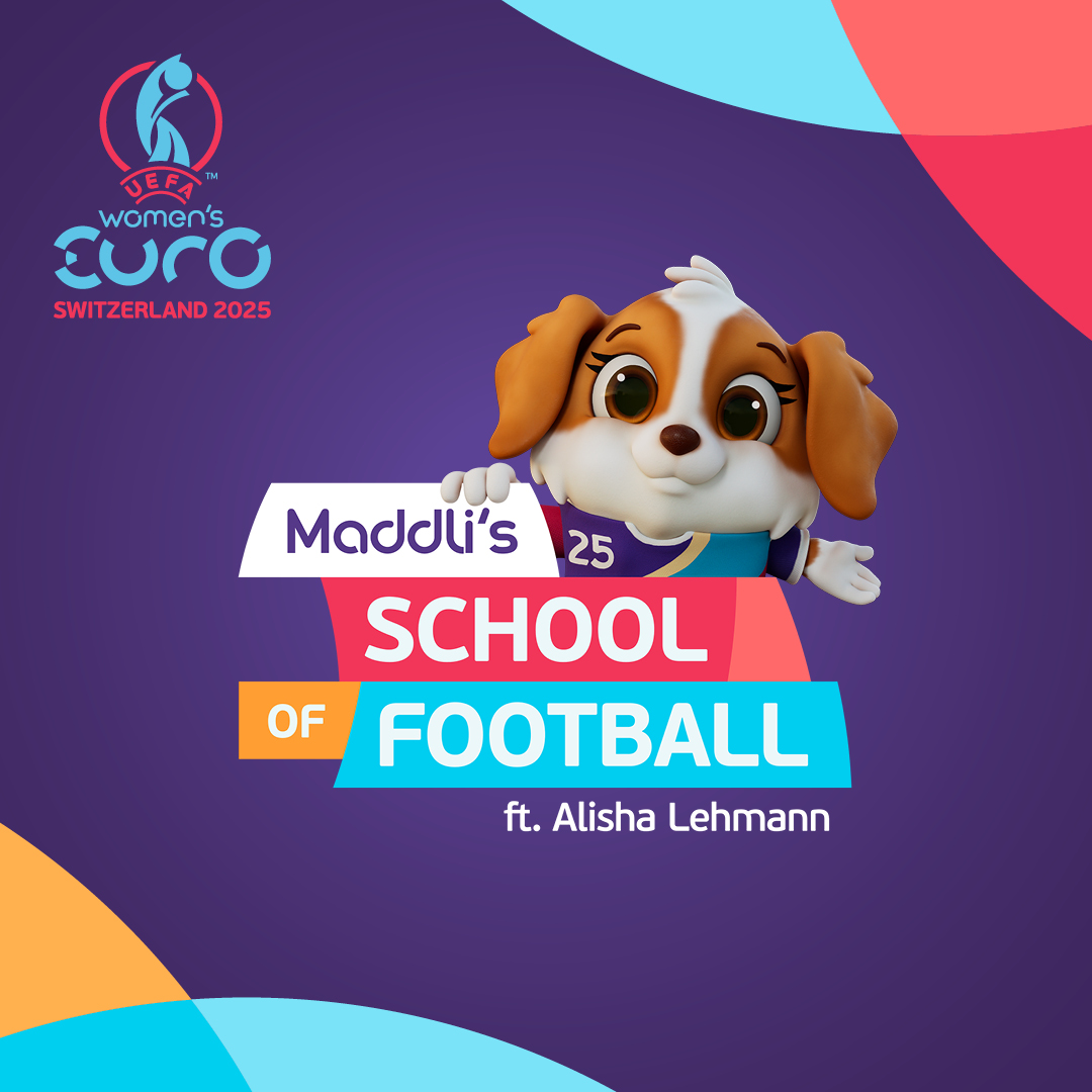 🇨🇭Alisha Lehmann 🤝 Maddli 🐶 Introducing Maddli’s School of Football - bringing the magic of #WEURO2025 to classrooms across Europe! 🎒⚽