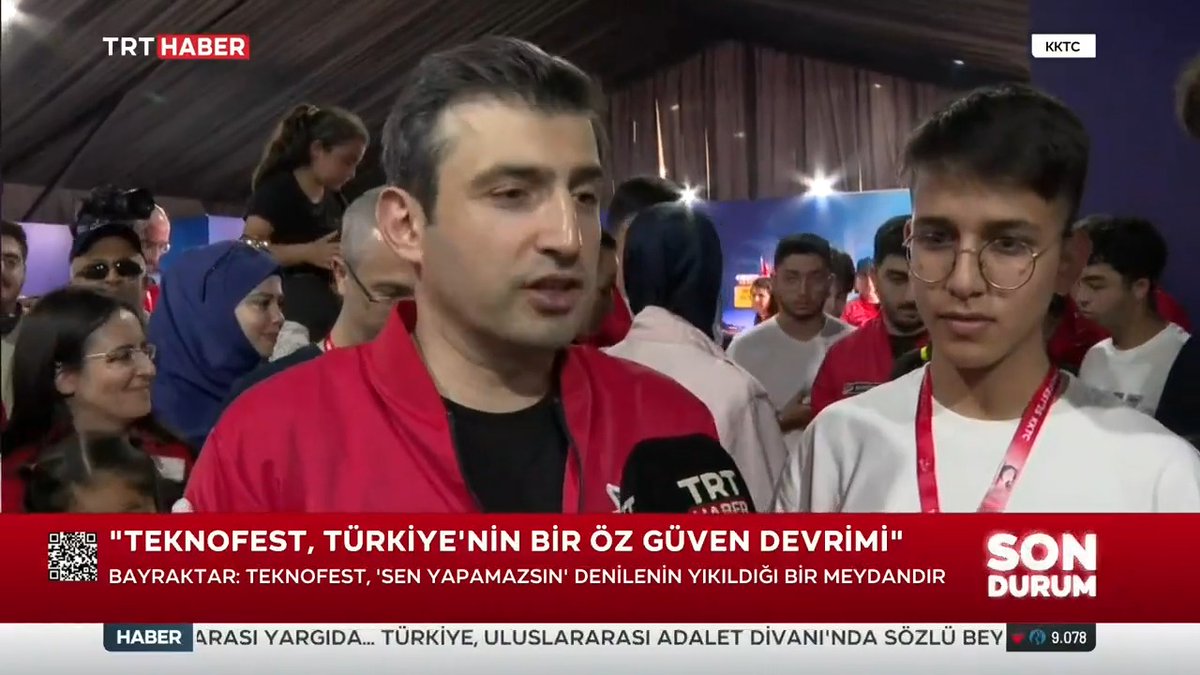 TEKNOFEST Yönetim Kurulu Başkanı Selçuk Bayraktar, KKTC’de TRT Haber’e konuştu. 🚀”#TEKNOFEST bir özgüven devrimi. ‘Sen yapamazsın’ denilenin yıkıldığı, ‘başkaları daha iyisini geliştirir’ denilenin yıkıldığı bir meydan.”