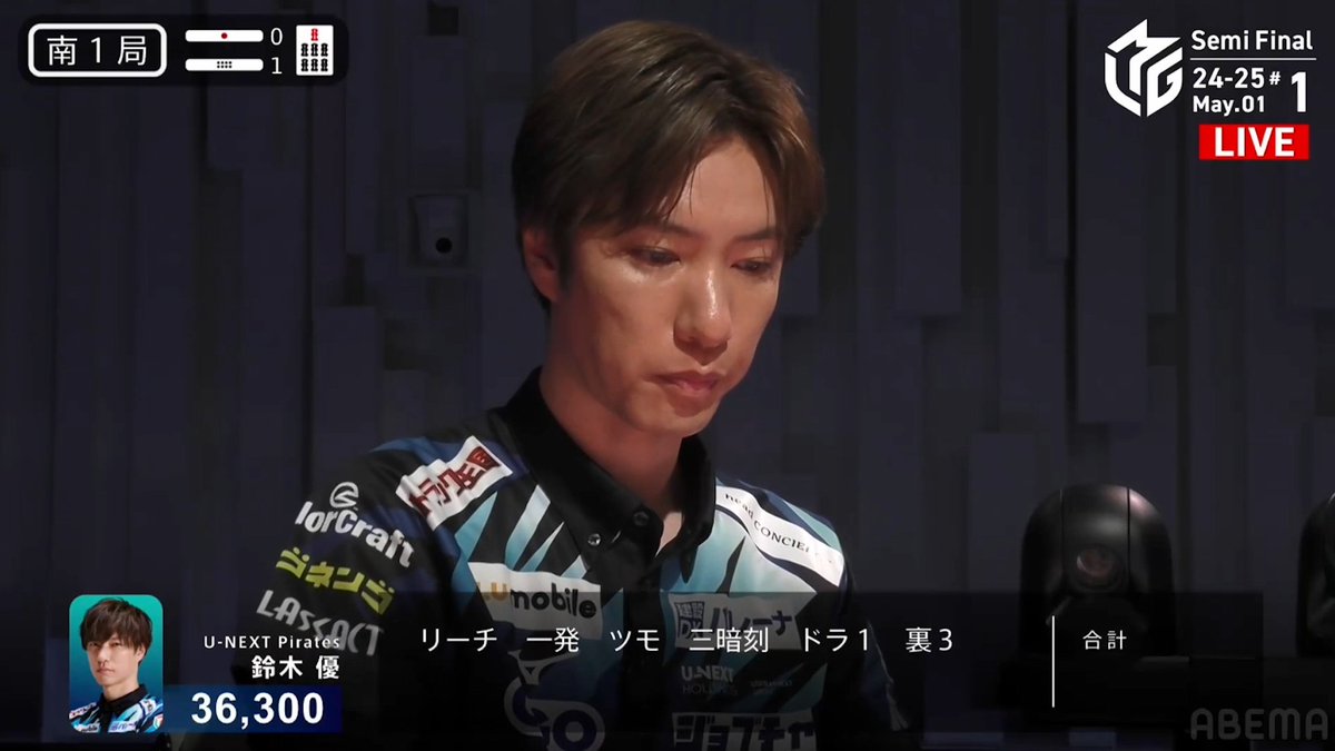 #Mリーグ 2024-25試合ダイジェスト📹 南1局1本場、#鈴木優 選手の倍満ツモ! 抜け出す元太選手を捉えたい! 太選手が🀖待ちでリーチも、優選手がツモれば三暗刻の🀊🀠待ちで追いかけリーチ! 優選手が🀠を一発ツモ! そして裏ドラ3枚の倍満で一気にトップ目に浮上! 👇動画タップで無料視聴