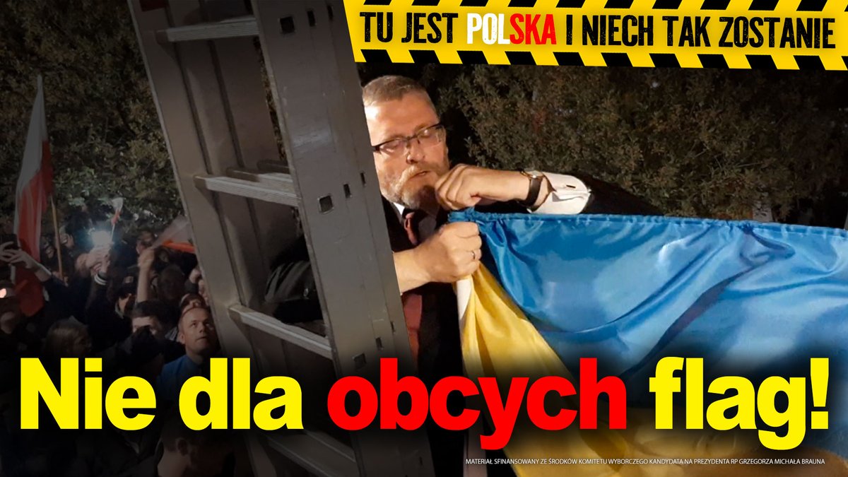 Nie dla obcych flag! Tu jest Polska i niech tak zostanie. Ukraińska flaga w Białej Podlaskiej została zdjęta 👇