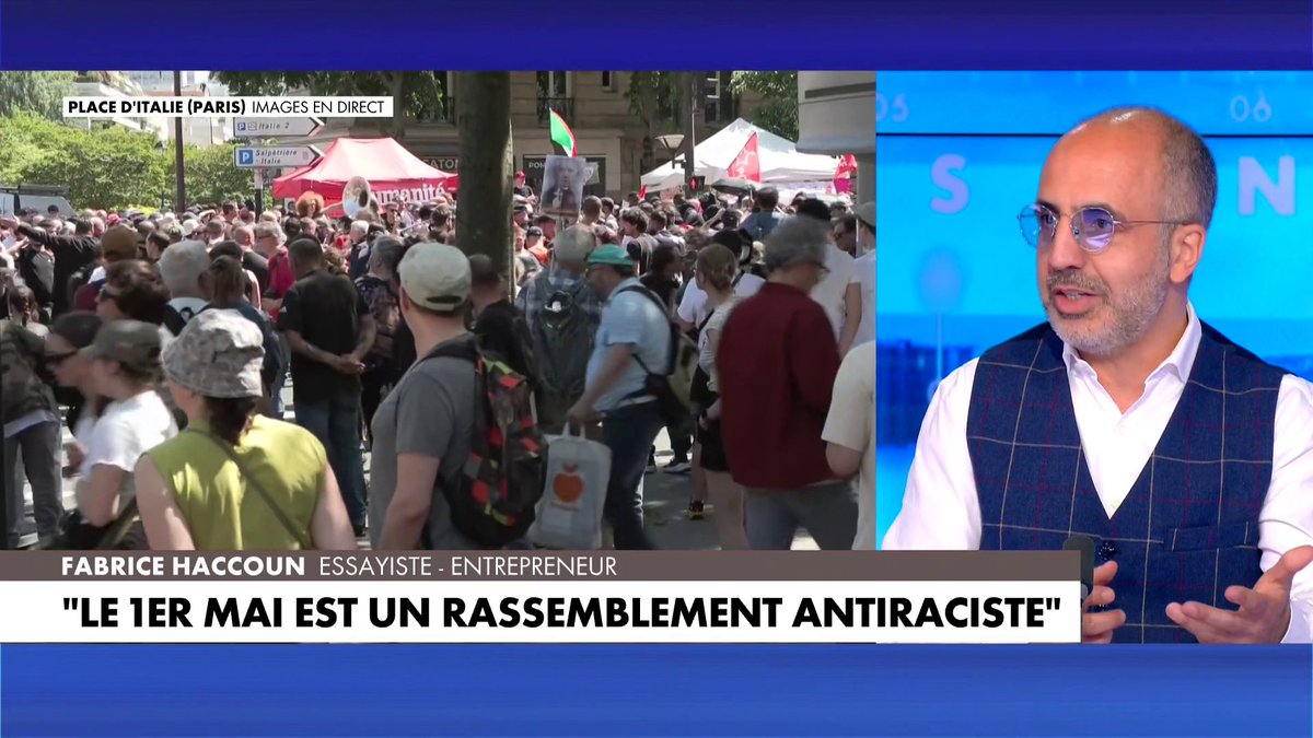 Fabrice Haccoun, essayiste, qualifie Jean-Luc Mélenchon de «parasite», après son intervention en marge de la manifestation du 1er mai à Paris, dans #180MinutesInfo
