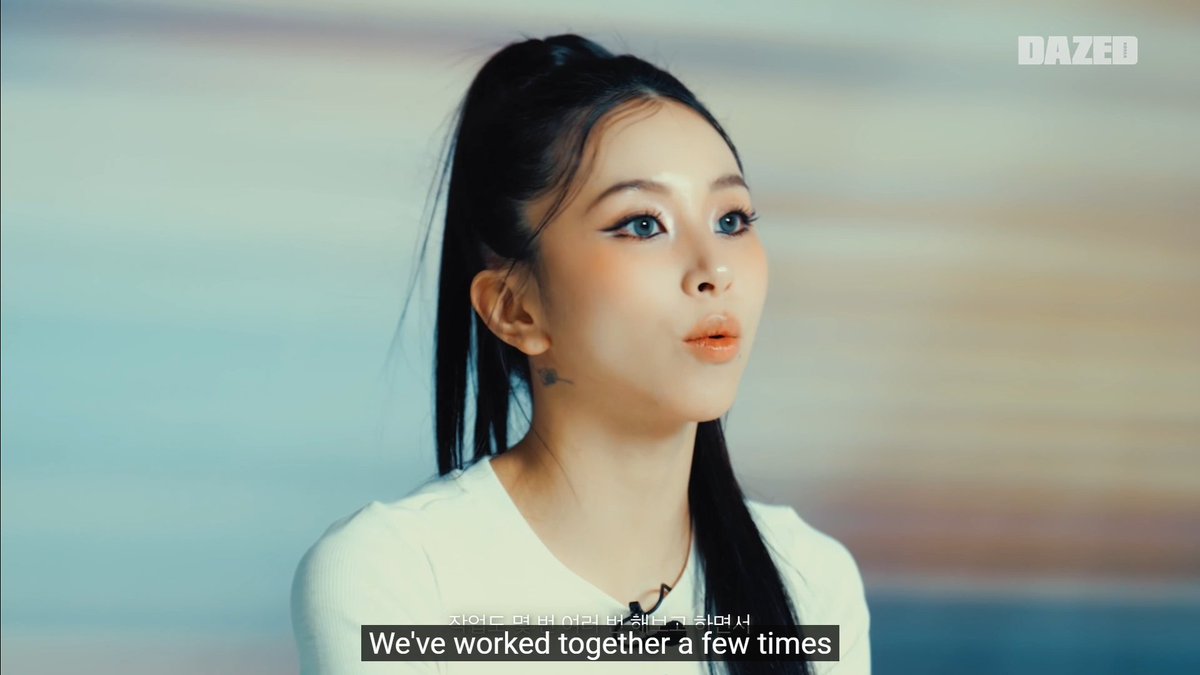Chaeyoung talking about Gliiico in her latest interview with DAZED 👀 "We've worked together a few times and talked a lot about how we might be able to do something fun together in the future."