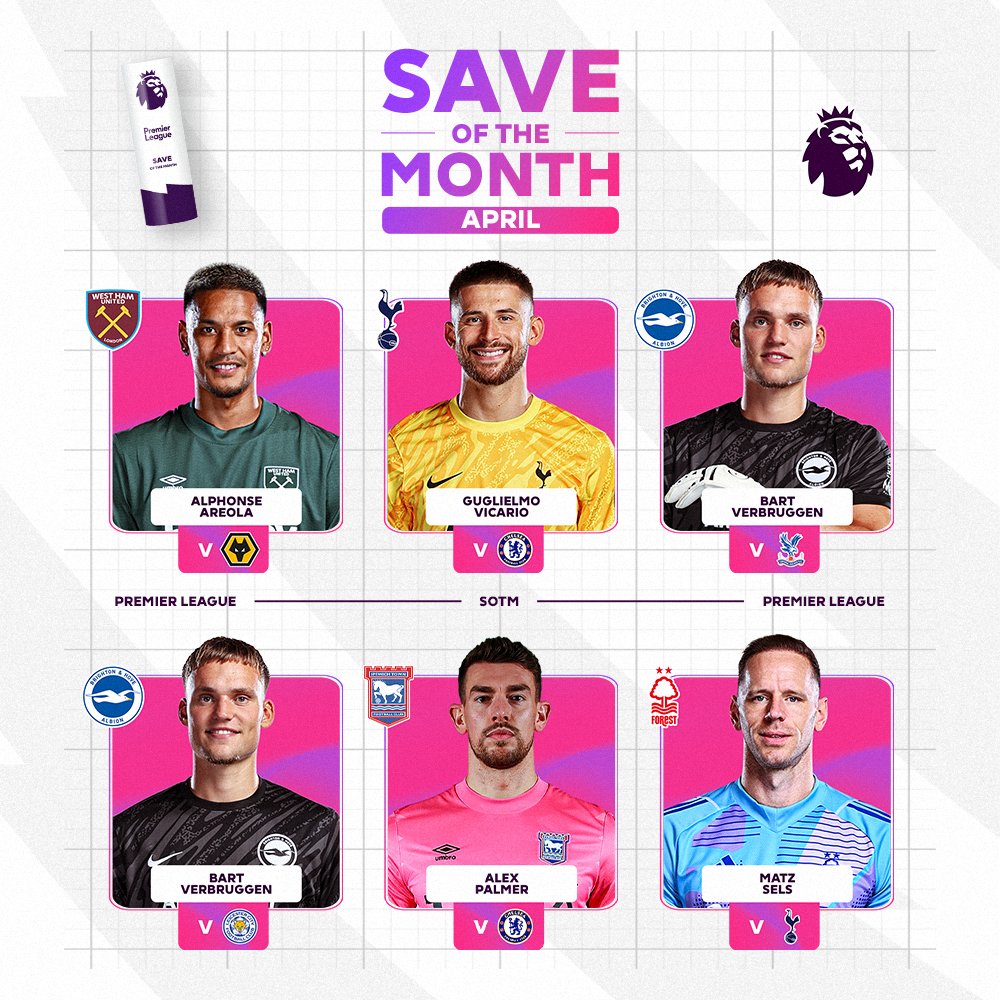 Six breathtaking saves 🧤 Which one will you be voting for as April’s Save of the Month? 👇