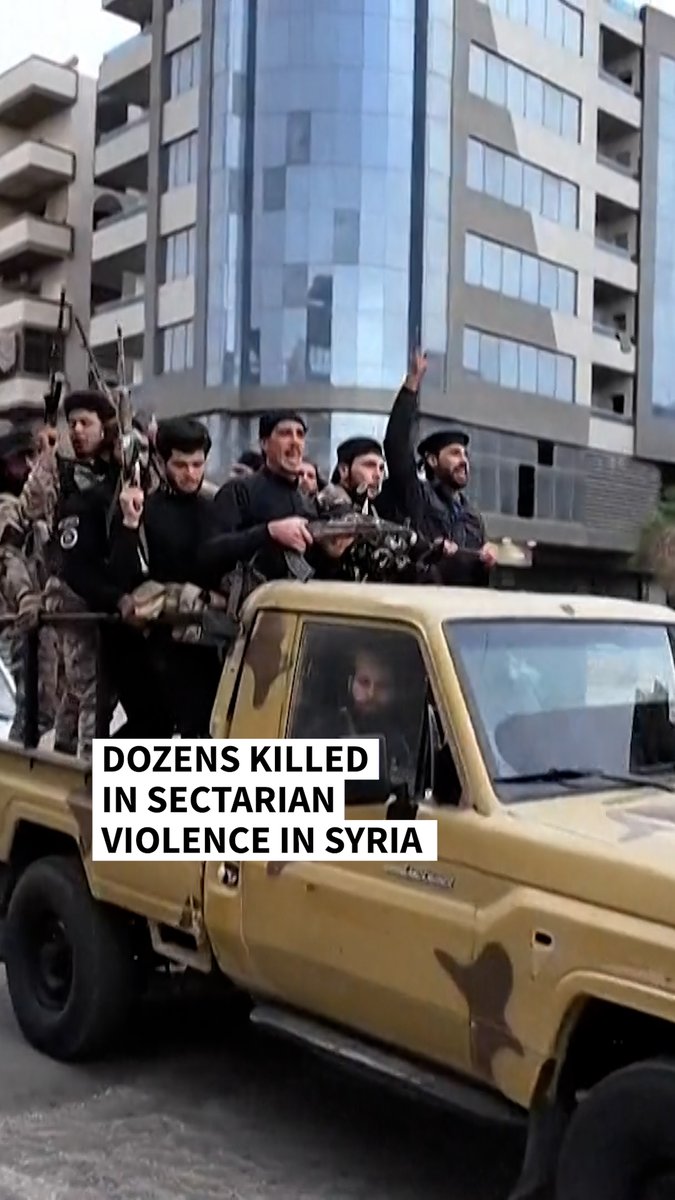 VIDEO: 🇸🇾 Dozens killed in sectarian violence in Syria The country has been rocked by two days of violence between fighters from the Druze minority, security forces and armed groups linked to the Islamist-led government #AFPVertical