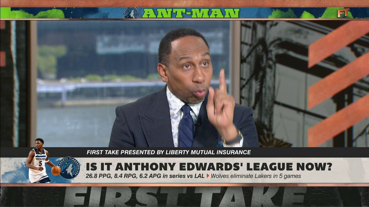 "It's not Ant Edwards' league until he wins the West." 👀 Stephen A Smith on how Anthony Edwards can elevate his superstar status even more with the Timberwolves in the playoffs 😤