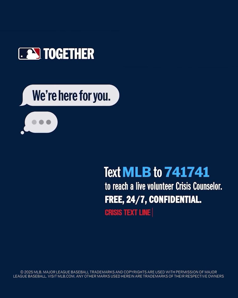 We are all in this together. May is Mental Health Awareness Month. So remember, it’s always ok to ask for help. #MLBTogether