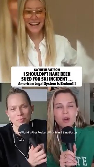 #GwynethPaltrow got real about her infamous ski crash trial, saying she felt like she was being shaken down. FULL STORY -- AND RECAP OF THE TRIAL -- HERE: 🎥: The World's First Podcast With Erin &amp; Sara Foster