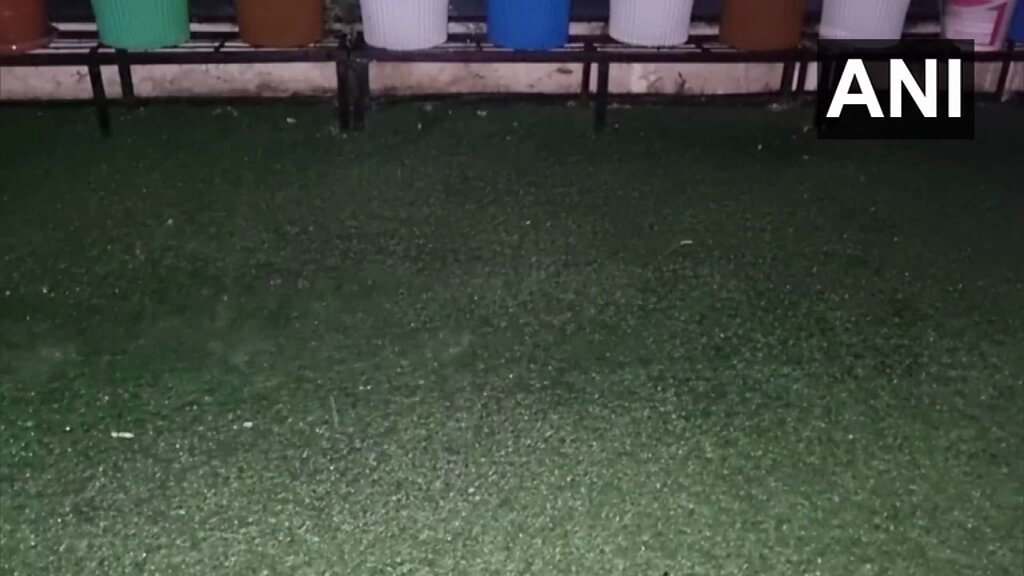 #WATCH | Haryana: Ambala experienced a change in weather and received rainfall with gusty winds this evening.