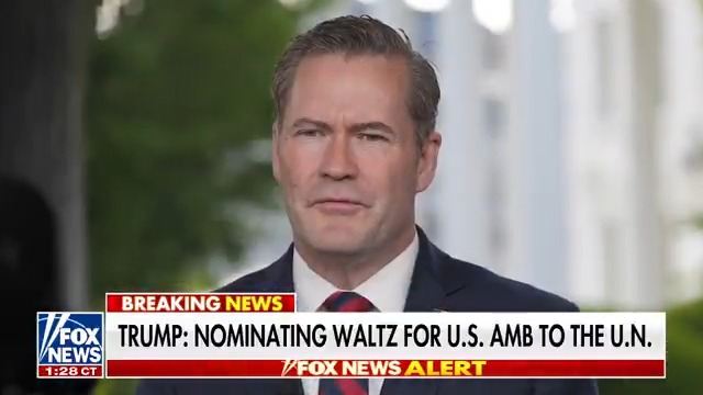 BREAKING: Trump nominates Mike Waltz as US Ambassador to the UN, hours after ousting him out as national security advisor.