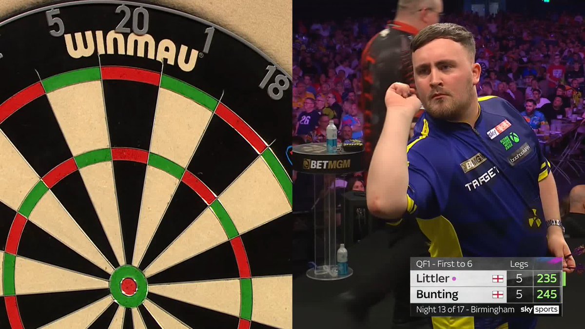 LITTLER DOES THE BUSINESS! It was a slow start for Luke Littler but he gets over the line against Stephen Bunting 6-5 to reach the Semi-Finals. 📺 #PLDarts25
