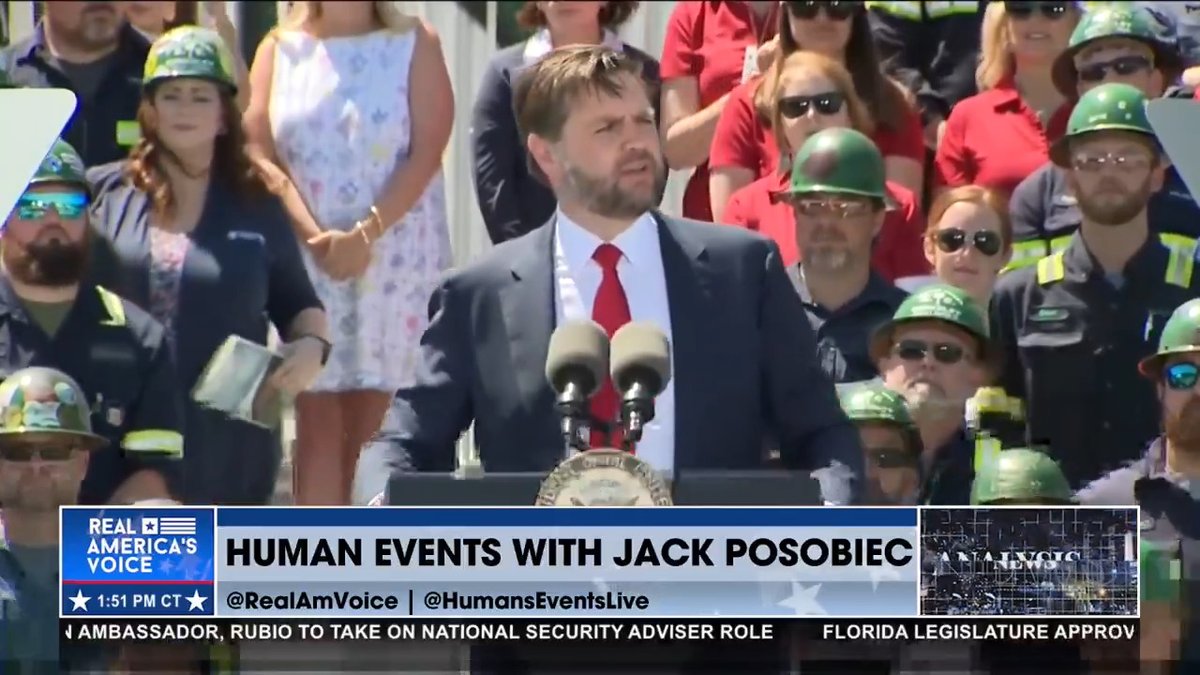 VP JD VANCE AT GRAND OPENING OF STEEL MILL IN SOUTH CAROLINA "With all this additional investment will come hundreds of thousands of high paying and quality jobs. Built right here in the United States of America." Vice President JD Vance JD Vance
