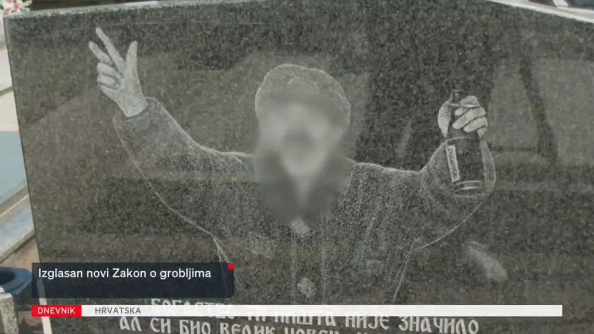 Croatia's new Law on Cemeteries requires the removal of tombstones that glorify the Serbian aggressor army. If the tombstones or monuments are not taken down within 30 days, their owners could be fined €1,000 to €5,000.