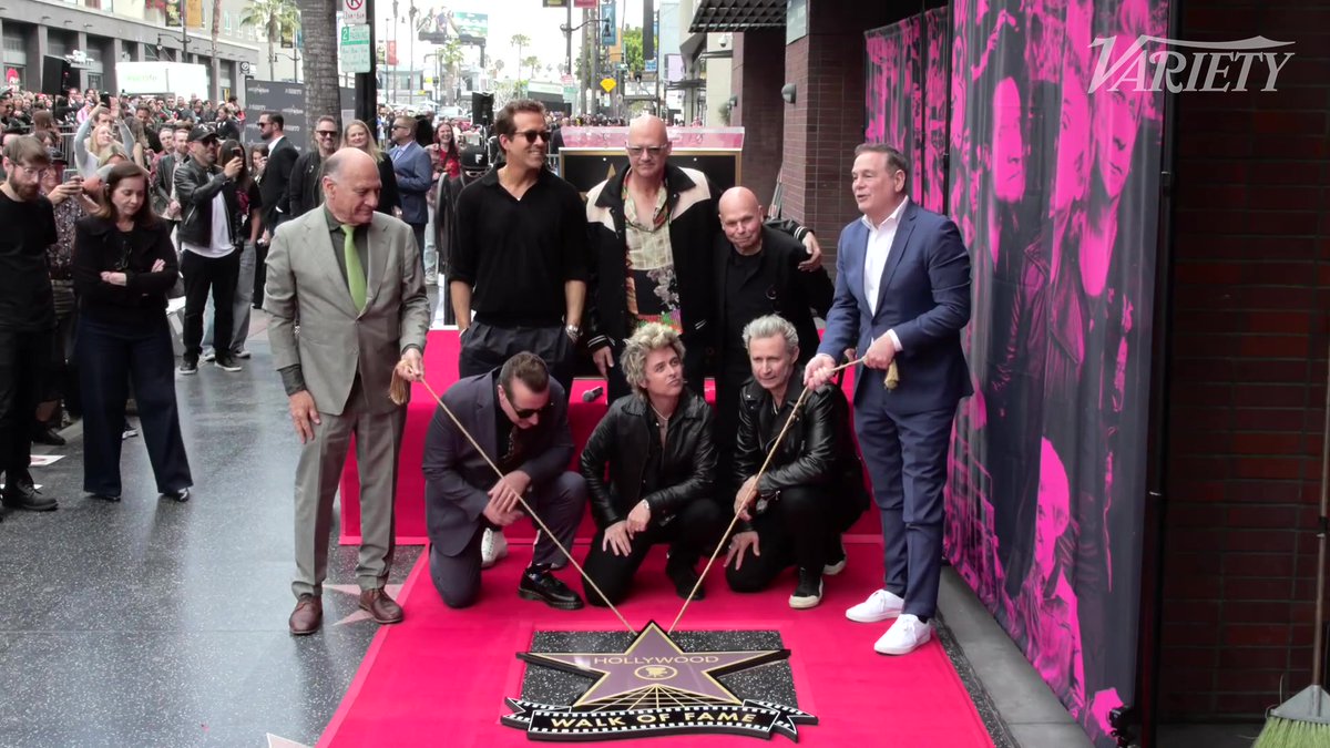 Green Day's star is unveiled on the Hollywood Walk of Fame.