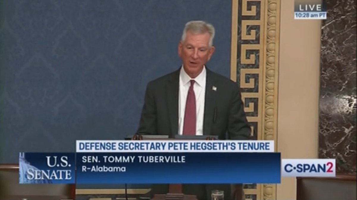 U.S. Sen. Tommy Tuberville (R-AL) on Defense Secretary Pete Hegseth: "Let’s be clear, Pete is not the problem. A lot of media think Pete Hegseth is a problem. He’s not the problem. He’s the solution to the problem we’ve had."