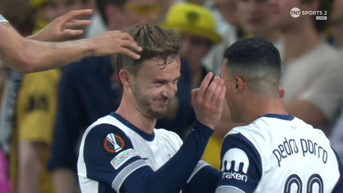 James Maddison extends Tottenham's Lead 🤩 Pedro Porro plays an incredible ball to Maddison, as he takes it down with a brilliant touch before firing home 🔥 📺 TNT Sports & discovery+ UK