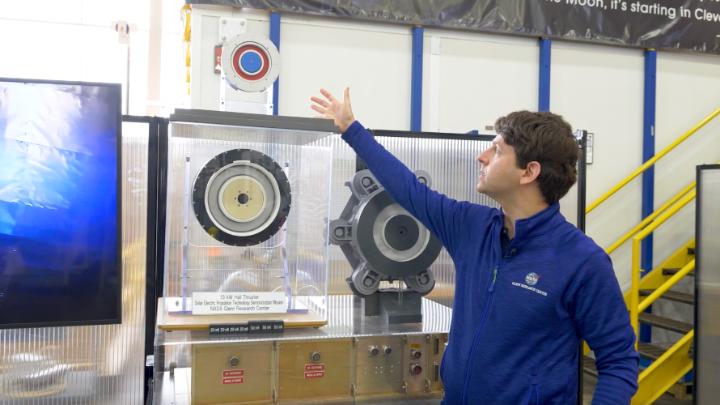 Jason Frieman is an electrical engineer at NASA's Glenn Research Center working on the most fuel efficient rocket engine we've ever built. This electric propulsion system brings science fiction space travel to life and could bridge the gap to get us to Mars: