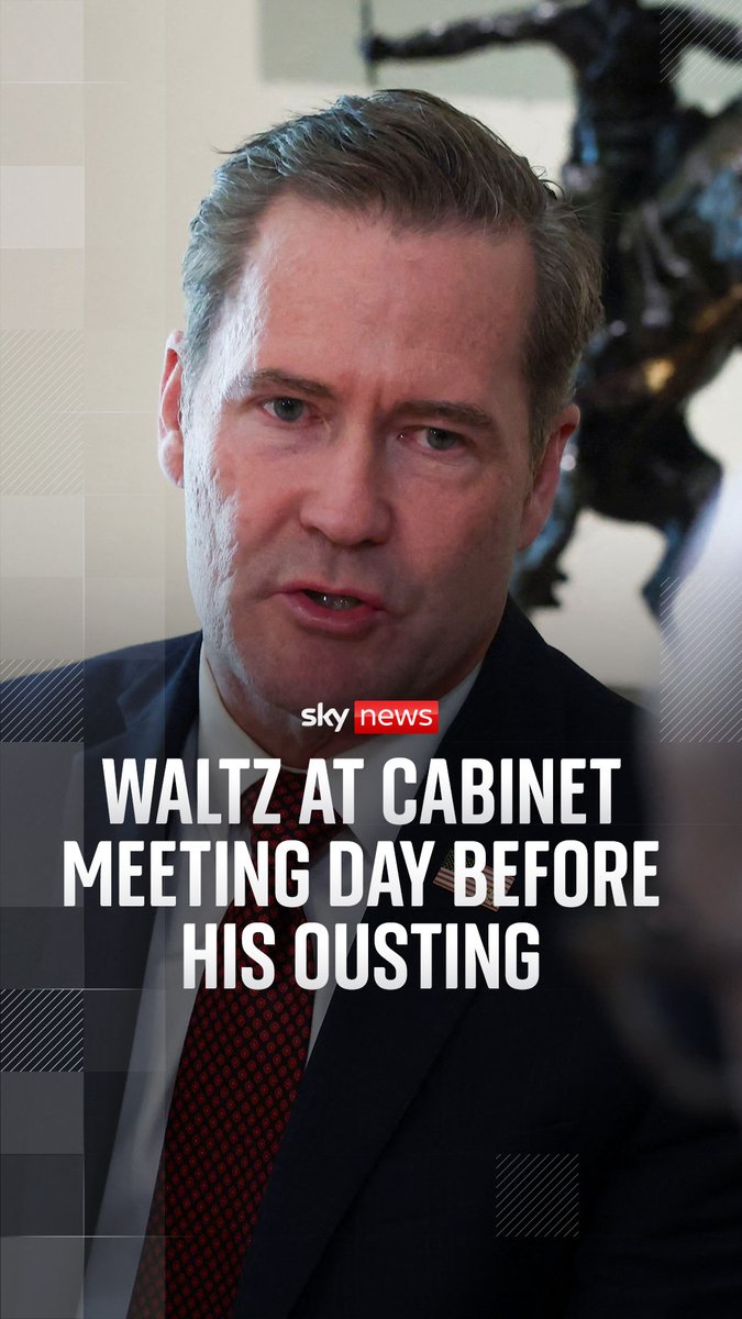 Mike Waltz participated in a cabinet meeting hosted by Donald Trump the day before being removed from his national security adviser role. Close-up pictures appear to show him using the messaging app Signal during the meeting. More on Waltz here: