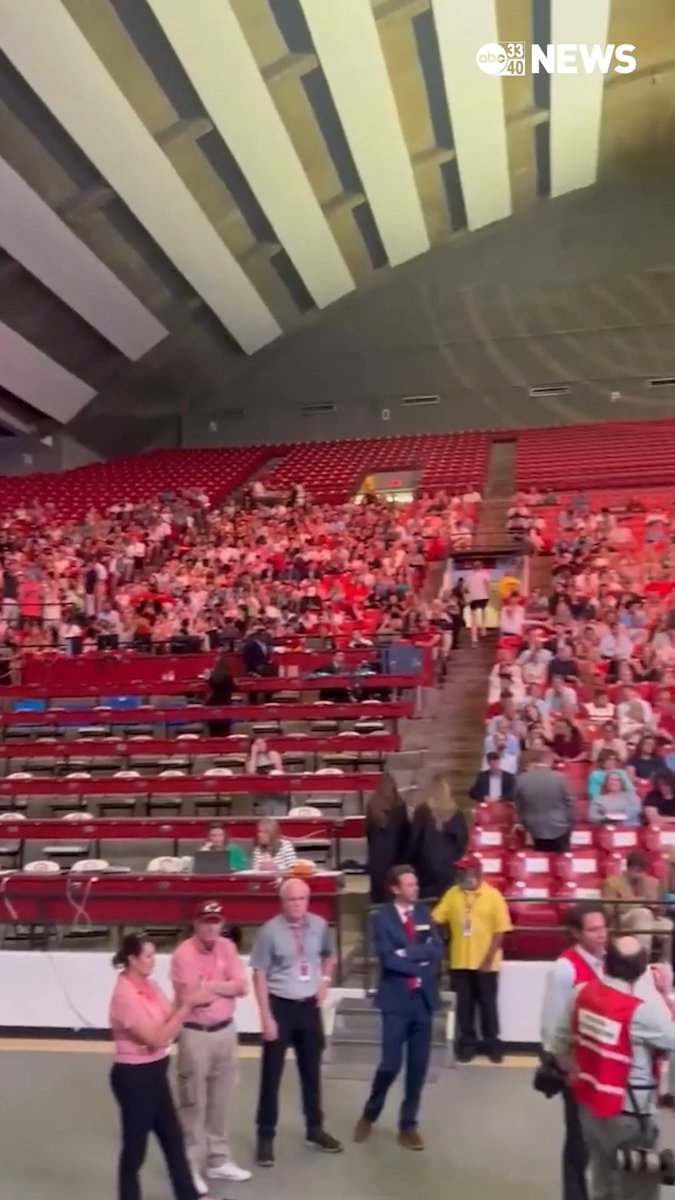 A look inside Coleman Coliseum as President Trump is set to speak later this evening. (📹 ABC 33/40's Megan Scarano) #trump #news #national