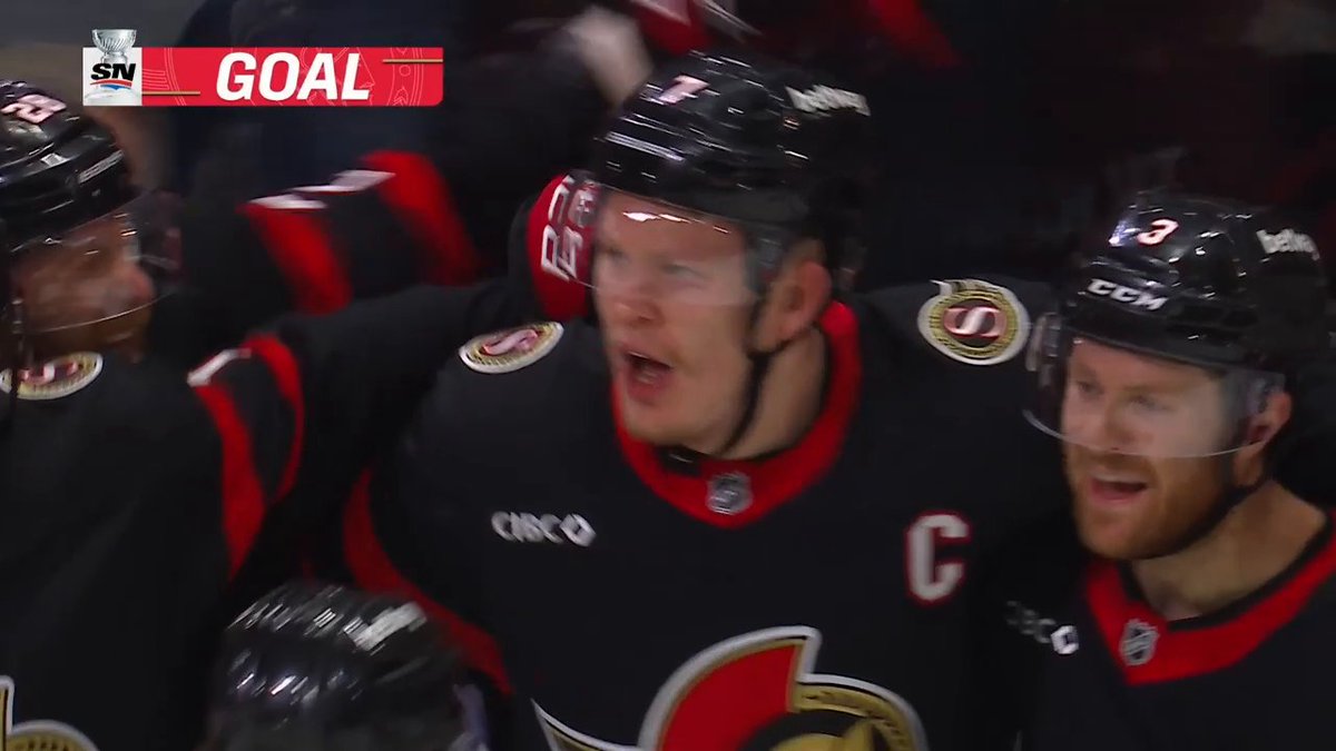 BRADY TKACHUK‼️ The captain gets the X - Ottawa Senators on the board! #StanleyCup 🇺🇸: NHLonTNT (TBS) &amp; Sports on Max ➡️ 🇨🇦: Sportsnet or stream on Sportsnet+ ➡️