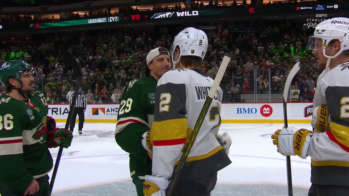 How about some more #HockeyHandshakes to cap off a great series between the Vegas Golden Knights and Minnesota Wild! 👏 #StanleyCup