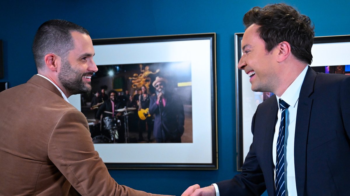 .Penn Badgley &amp; Jimmy can’t quiet the voices in their heads. YOU #FallonTonight