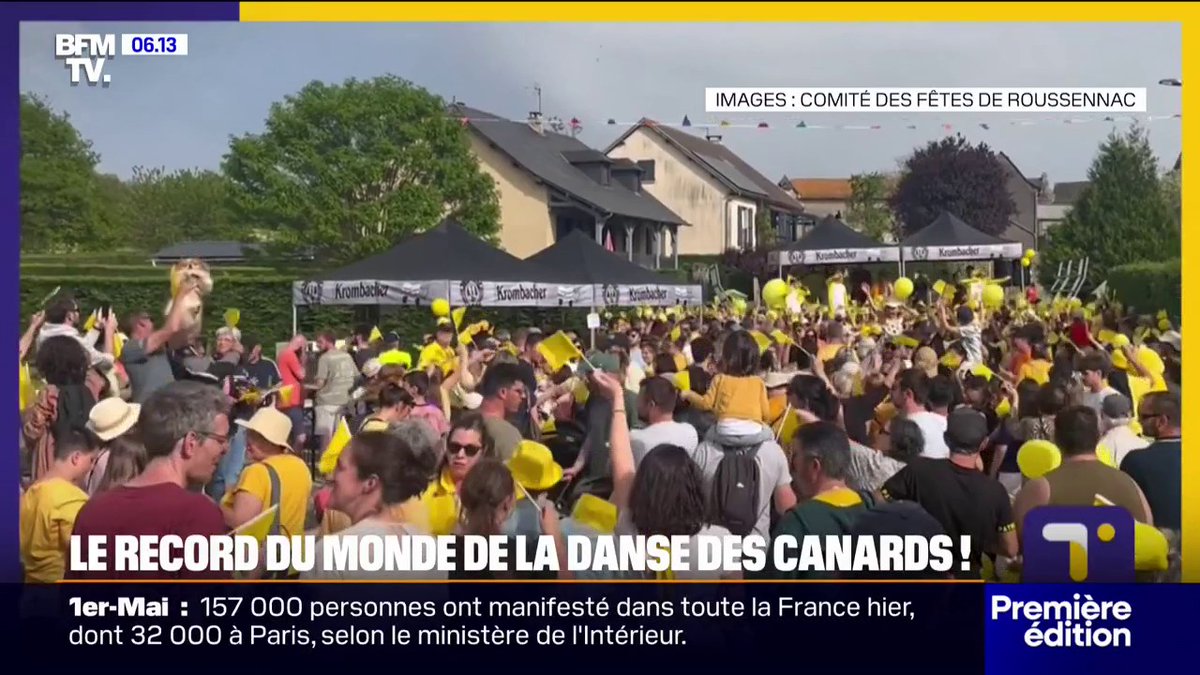 🦆🕺 Le village de Roussennac bat le record du monde de la plus grande "Danse des canards" avec 1.500 personnes