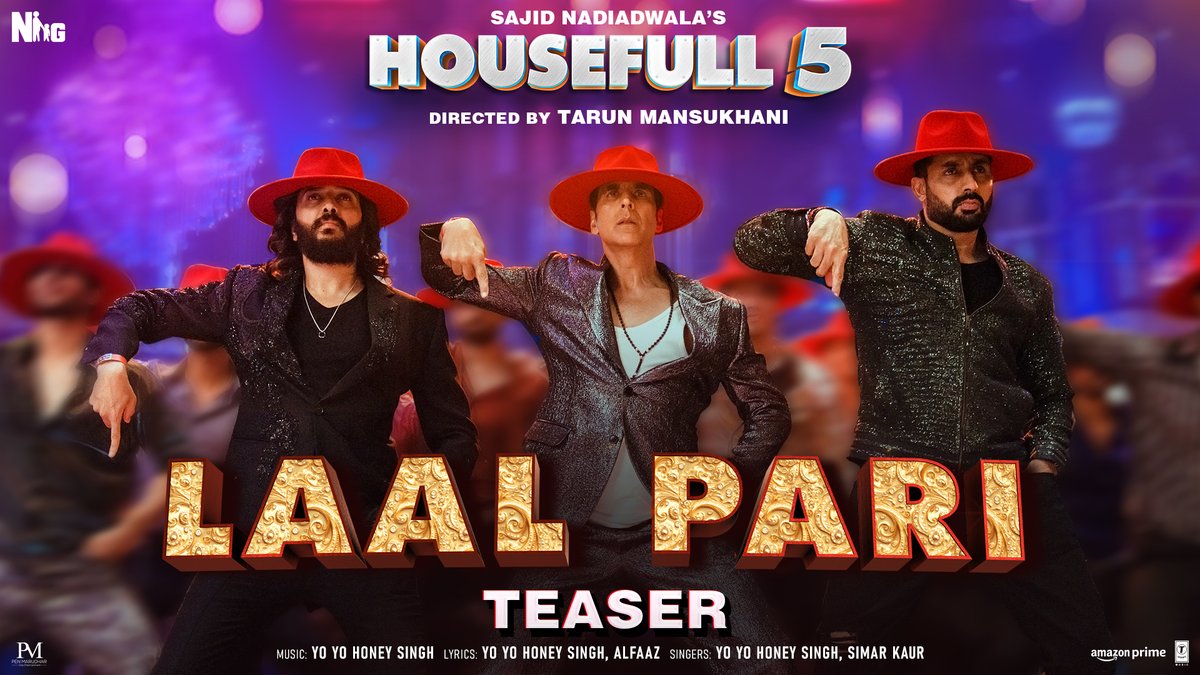 If you thought the madness was already peaking! Wait till Laal Pari drops 😎🥃 #LaalPari Song Out Tomorrow! #Housefull5 releases in cinemas near you on 6th June 2025!
