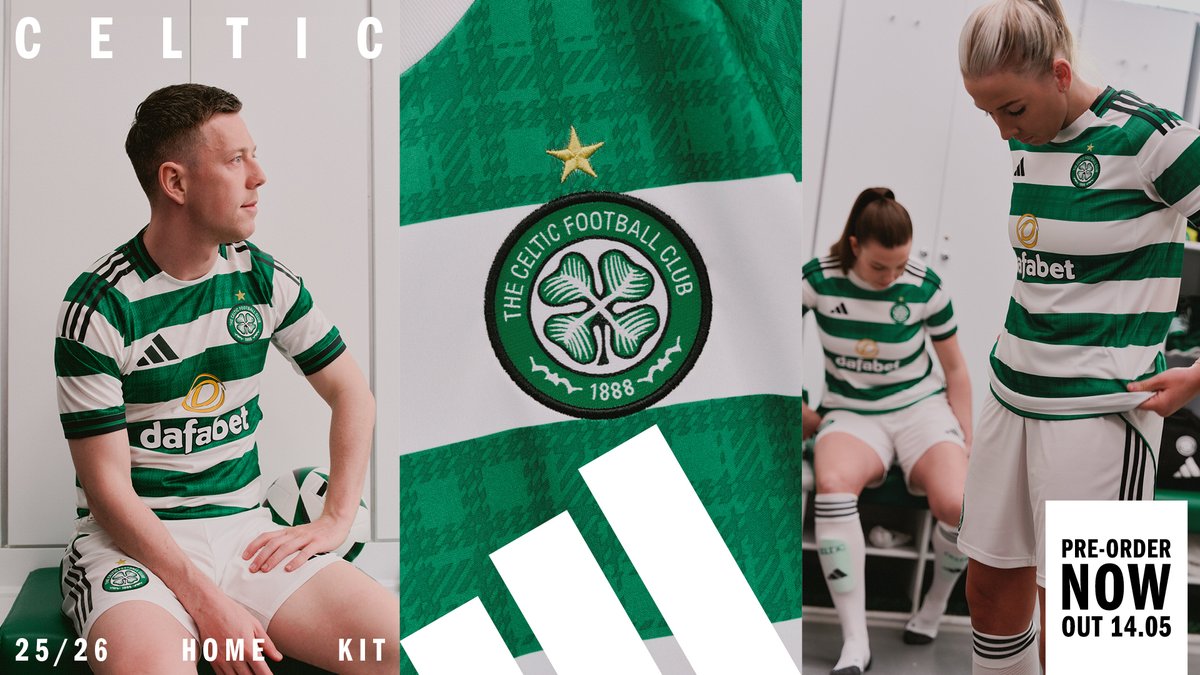 🍀 Steeped in tradition, the new adidas Football x #CelticFC 2025/26 Home Kit Available to pre-order now ⤵️