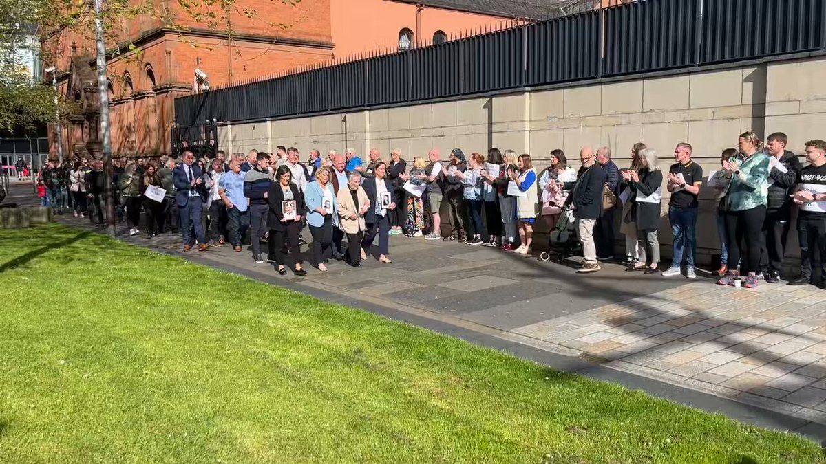 87 year old Bridie Brown applauded into court this morning as family of murdered GAA official Sean Brown continue their legal battle for a public inquiry into the 1997 murder.
