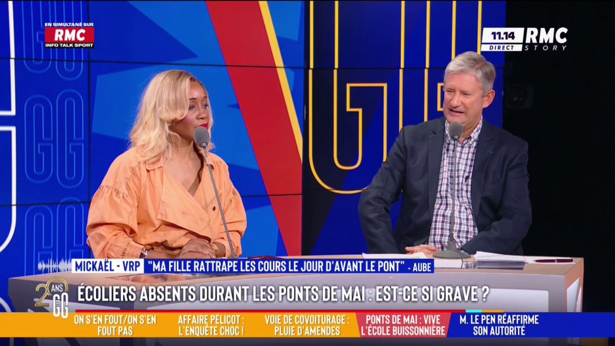 🧑🏫 Écoliers absents les jours fériés. Est-ce si grave ? 📞 Mickaël, au 3216 : "Dans l'école de ma fille, les cours commencent 3 jours plus tôt en août et comme ça les enfants ont tous les ponts de mai." #GGRMC