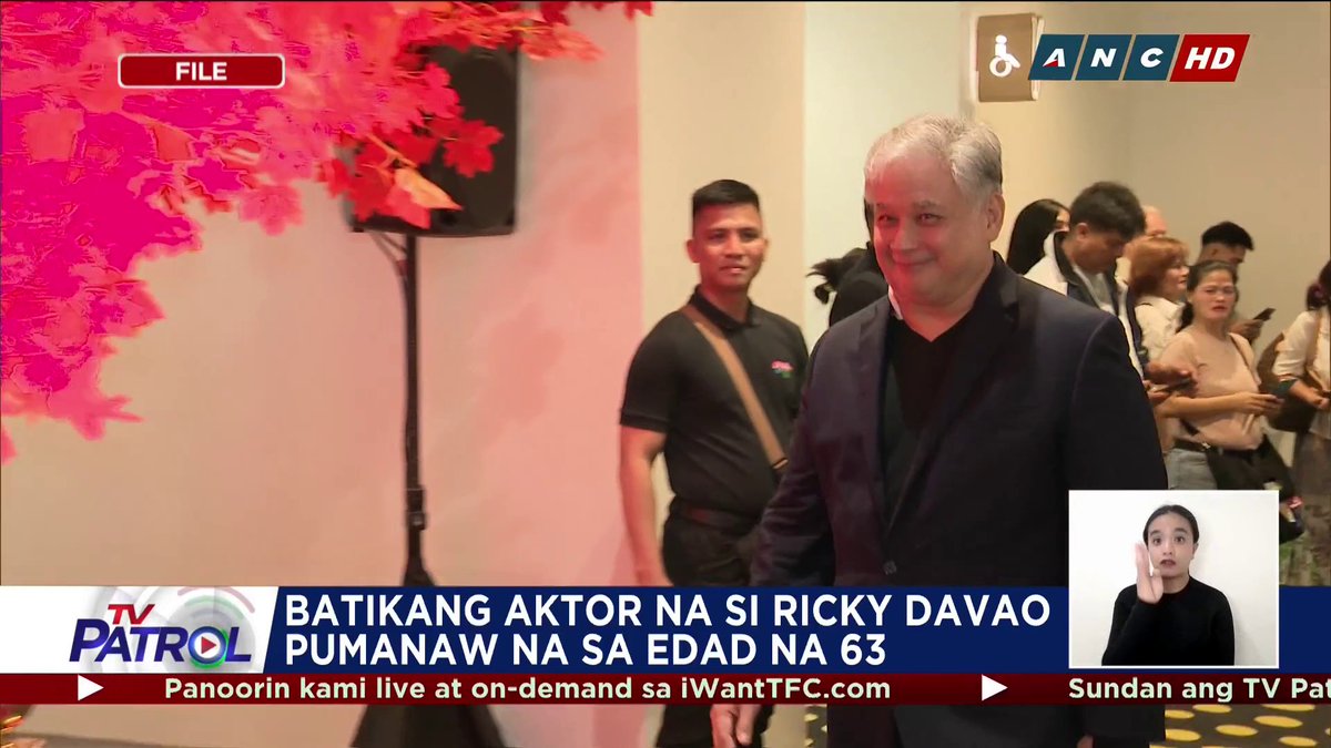 Pumanaw na ang batikan at award-winning actor na si Ricky Davao sa edad na 63.