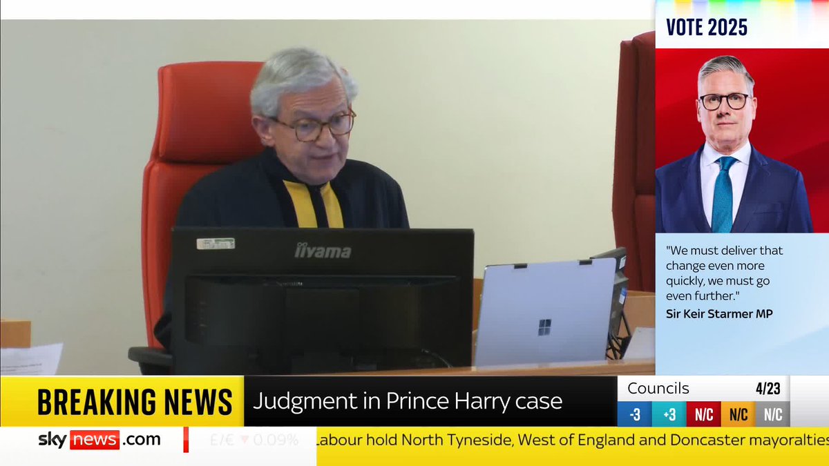 BREAKING: Prince Harry has lost his legal bid over UK security - the court upheld the decision to lower his level of protection when visiting Britain. 📺 Sky 501, Virgin 602, Freeview 233 and YouTube