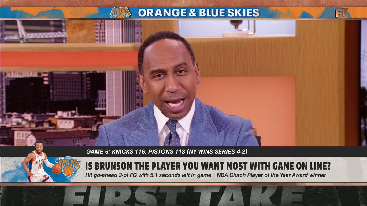 Is Jalen Brunson now the NBA player you want most with the game on the line? 👀 "We hope [Ausar Thompson] is gonna recover from what Brunson did to him." —Stephen A Smith 😂