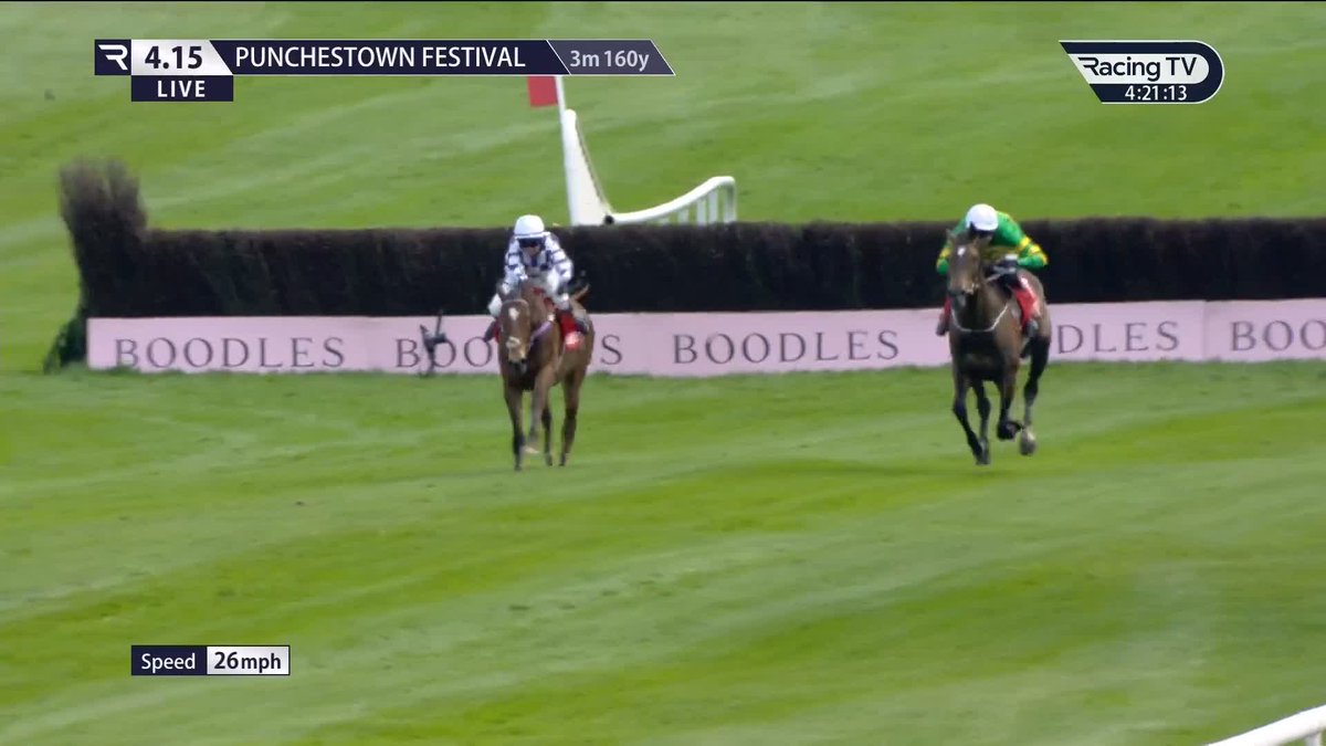 Brave 💪 It's On The Line reels in long-time leader Viroflay to win the Event Power Champion Hunters Chase for Emmet Mullins, Derek O'Connor and JP McManus 🏆 Punchestown