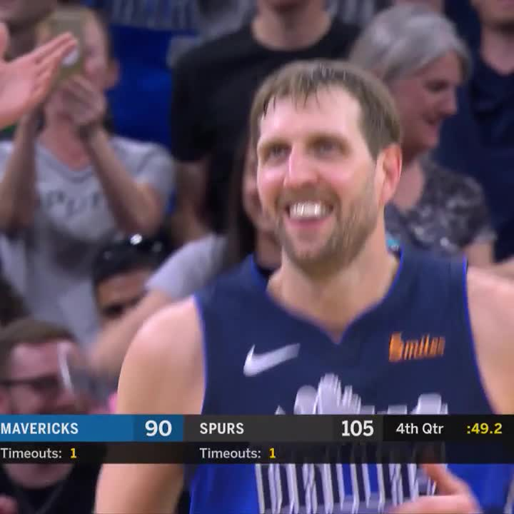 Gregg Popovich trying to clear the defenders to let Dirk knock down the last bucket of his career. Legend. Here’s to a speedy recovery, Pop.