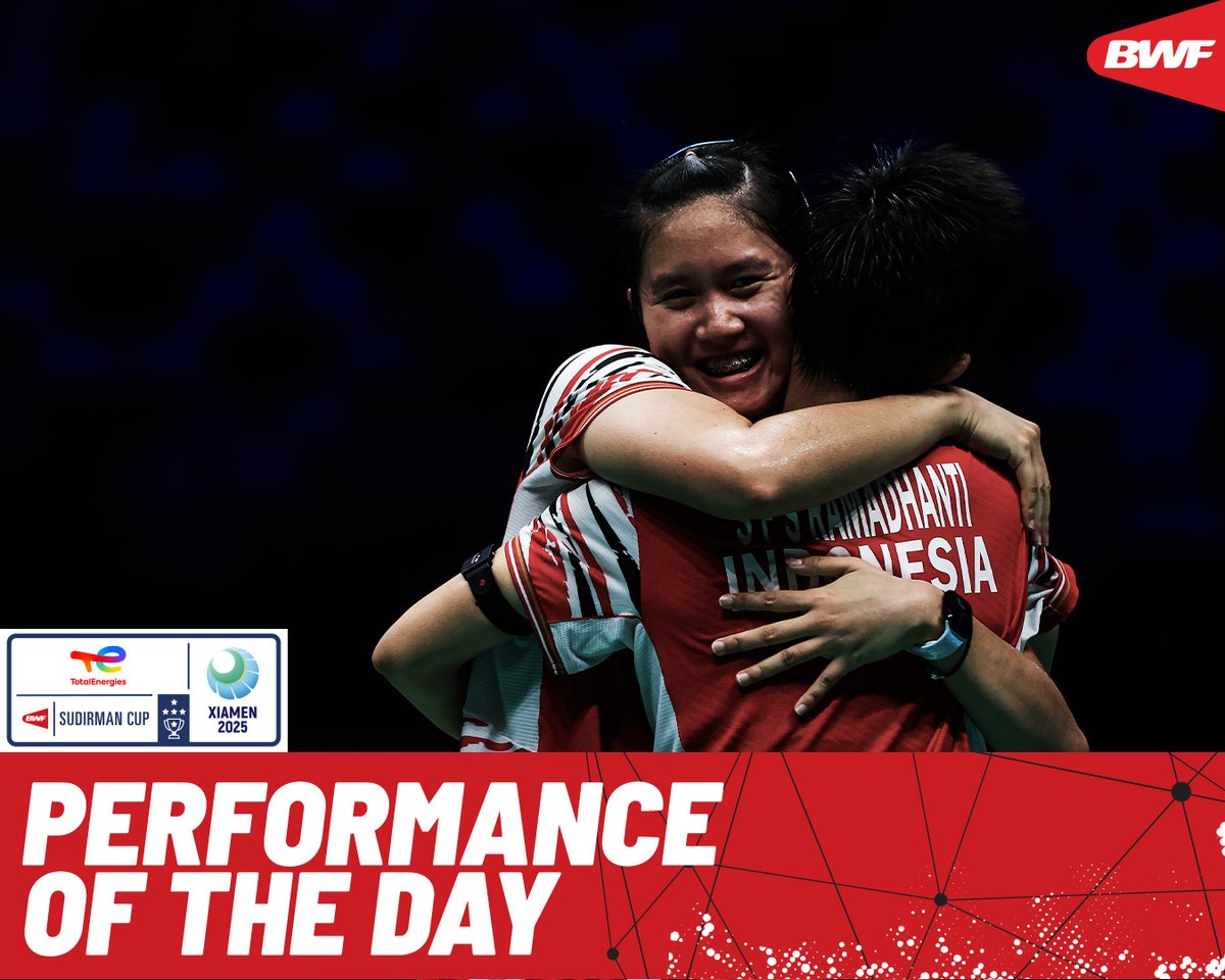 All smiles for Indonesia! 🇮🇩 TotalEnergies #TotalEnergiesBadminton #SudirmanCupFinals #Xiamen2025
