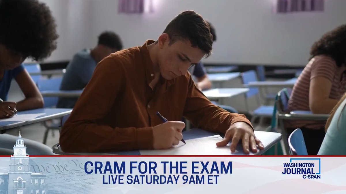 C-SPAN hosts our annual “Cram for the Exam” AP U.S. Government & Politics exam review tomorrow morning (Sat 05/03) at 9:00am ET. Teachers Ryan Werenka & Kevin Jackson will answer student questions - send to @CSPANWJ with the hashtag #Cram4TheExam. #APGOV