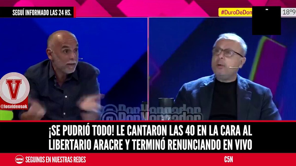 ¡SE PUDRIÓ TODO! EL LIBERTARIO ARACRE RENUNCIÓ EN VIVO DESPUÉS DE QUE LE CANTARON LAS 40 EN LA CARA