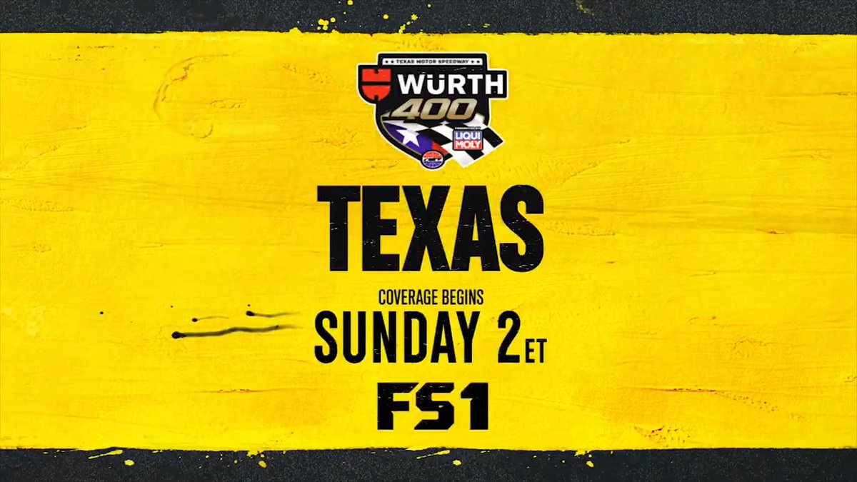 Texas Motor Speedway! 🤠🏁 Sunday at 2p ET on FS1.