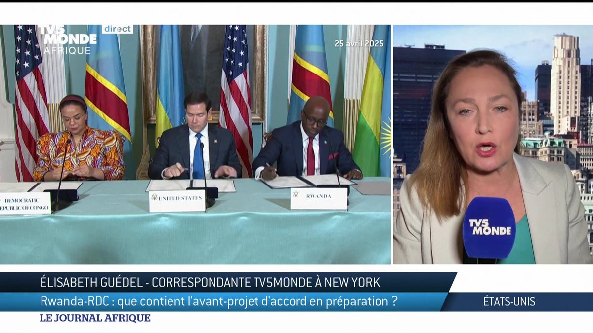 Aux États-Unis, les représentants de la RDC et du Rwanda travaillent, ce vendredi à Washington, sur un avant-projet d'accord de paix. Que sait-on de ce projet de Donald Trump pour mettre fin à la guerre dans l'Est de la RDC? La correspondance d'Elisabeth Guédel.