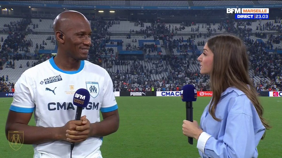 125 ans de l'OM: Didier Drogba donne ses impressions après le match des légendes et a une pensée pour Pape Diouf