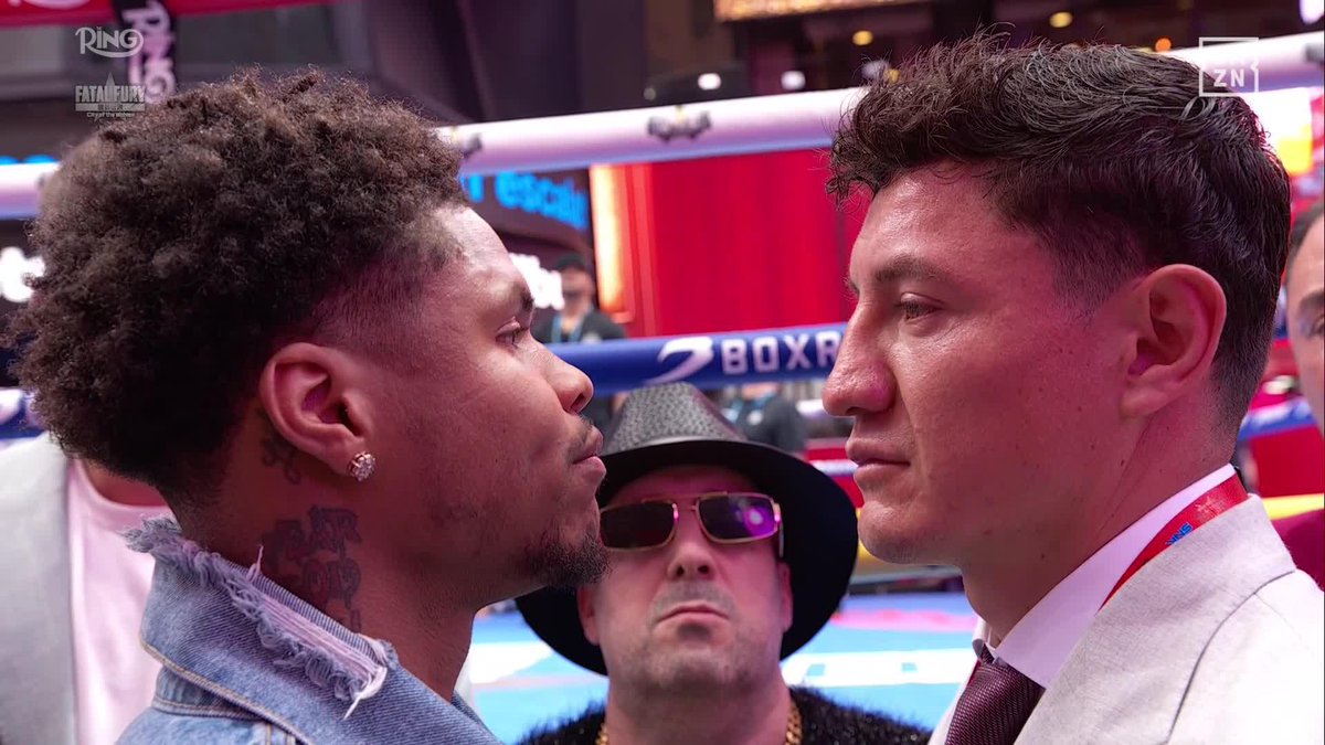 Shakur Stevenson and William Zepeda face off in Times Square! 🗽👀 🎟️ Buy fight bundle on DAZN NOW - link in bio #GarciaRomero | #CaneloScull via #RiyadhSeason | May 2 &amp; 3 | Powered by FATAL FURY: City of the Wolves City of the Wolves | SNK GLOBAL | @RingMagazine