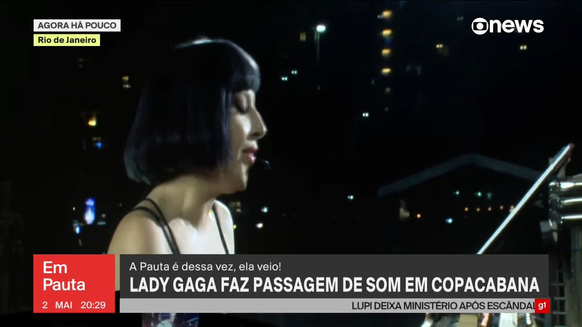 Confira passagem de som de Lady Gaga na Praia de Copacabana cantando "Shallow", música do filme "Nasce Uma Estrela". ➡ Assista ao #EmPauta: #GloboNews